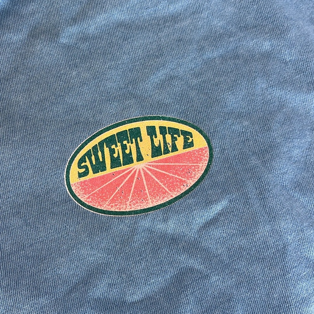 Girl Dangerous Sweet Life Boyfriend Tee | Denim Blue Oversized Fit | Size Small - Picture 11 of 14